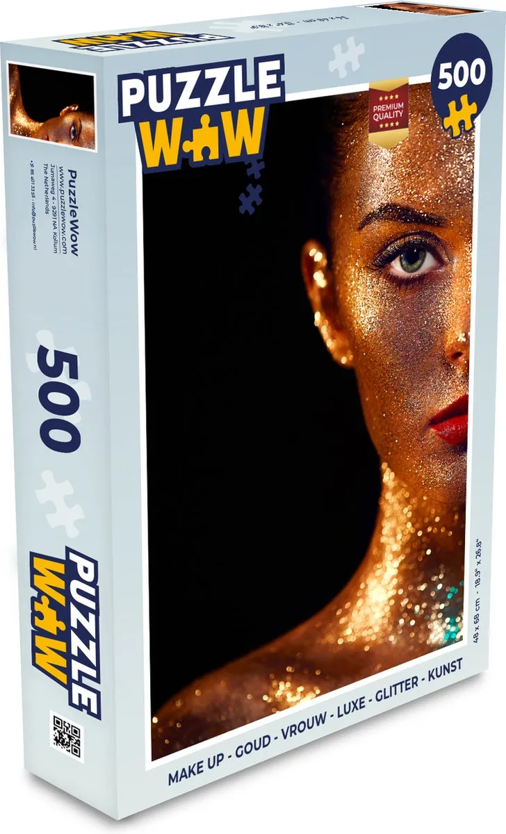 PuzzleWow Make Up Glitter Puzzel 500 Stuks - Multicolor