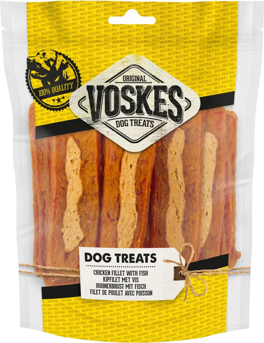 Voskes Hondensnacks Kip Filet Vis - 10x400g