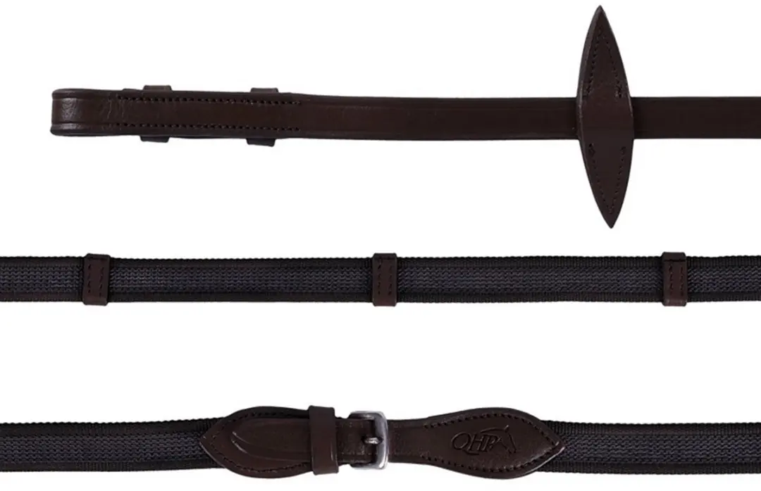 QHP Teugel Antislip Pony - Donkerbruin - afbeelding 2 van 2