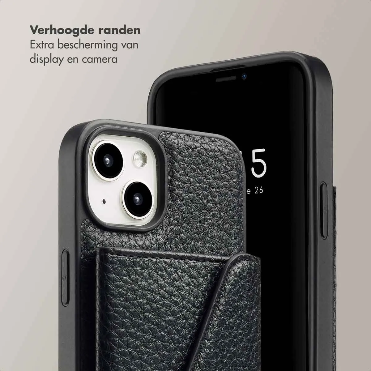 Selencia Koordhoes iPhone 13/14 - 3 Pasjes - Zwart