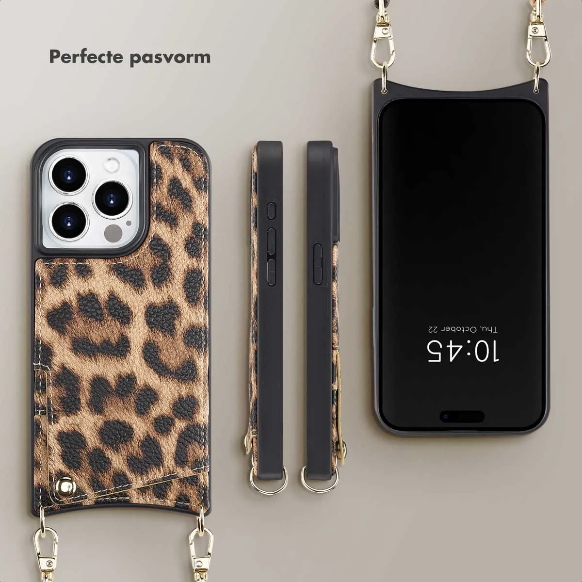 Selencia Hoesje iPhone 15 Pro - Leopard - 2 Pasjes - afbeelding 6 van 6