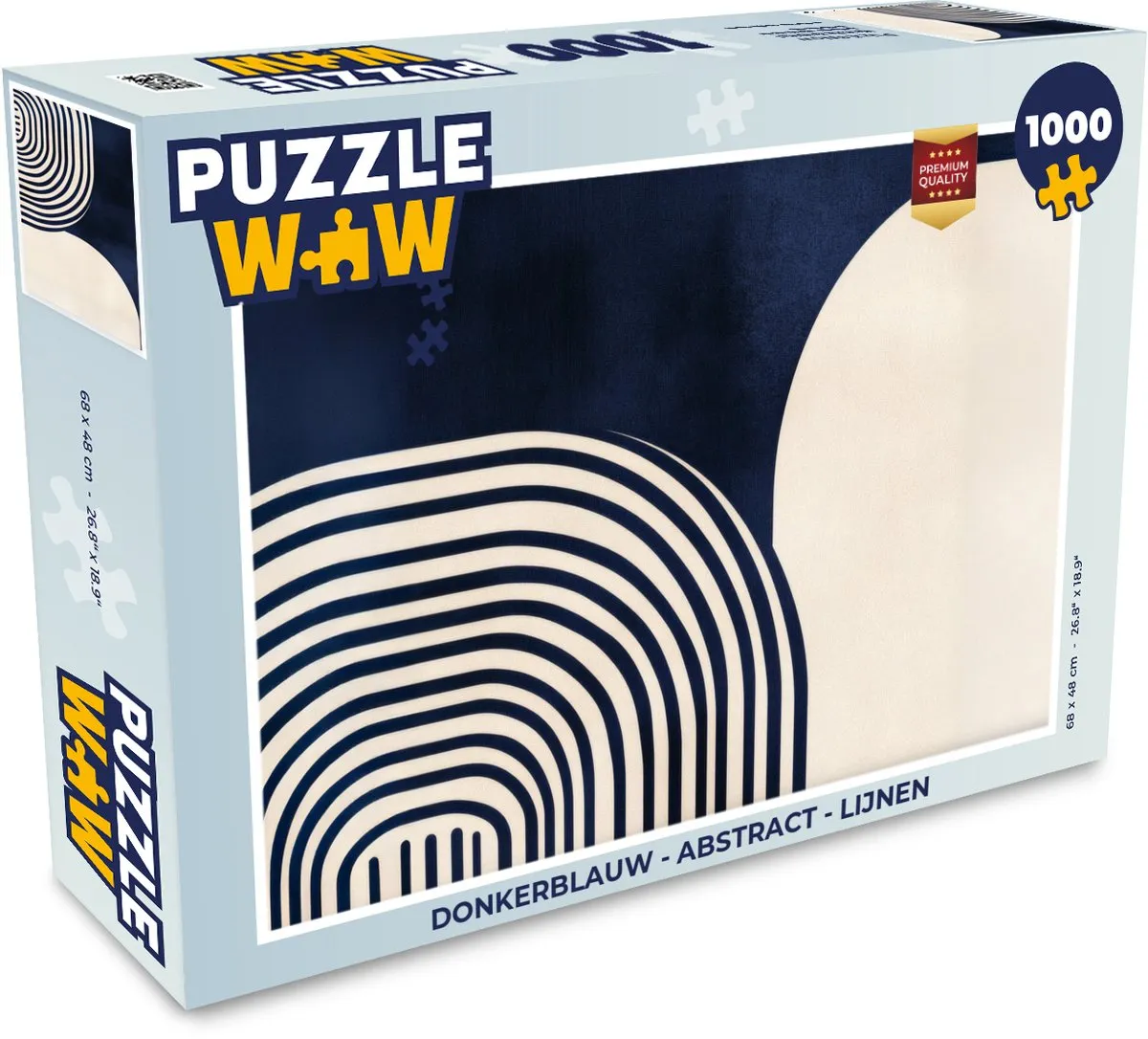 PuzzleWow Abstract Lijnen Legpuzzel 1000 Stuks - Donkerblauw