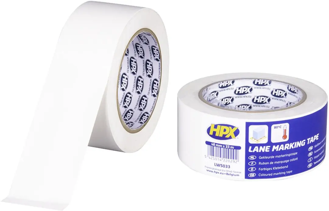 Zelfklevende markeringstape wit 48mm x 33m