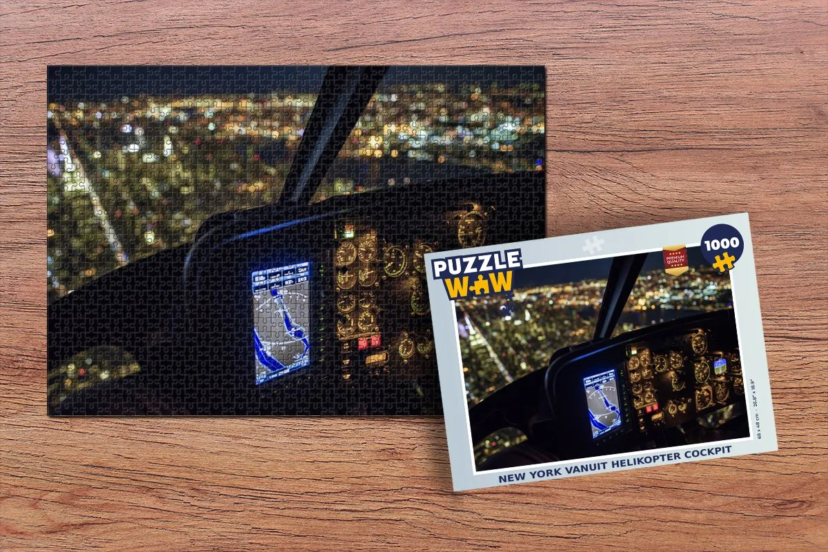 PuzzleWow New York Helikoptercockpit Legpuzzel 1000 Stuks