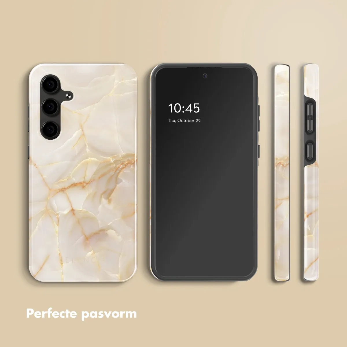 Selencia Hoesje Samsung Galaxy S24 FE Golden Beige Marble - afbeelding 6 van 6