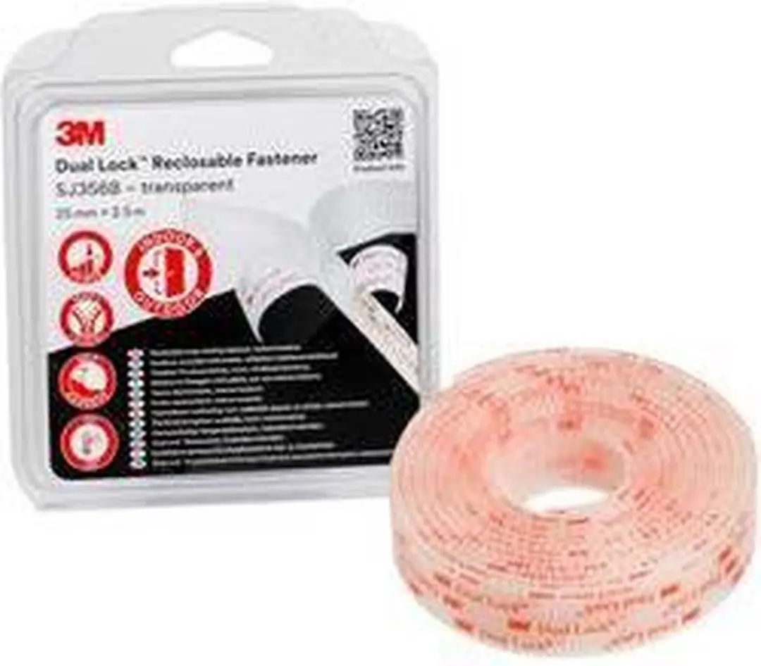 3M Dual Lock Klittenband Om vast te plakken (l x b) 2.5 m x 25 mm Transparant 1