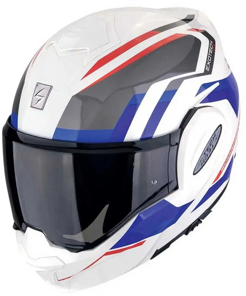 Scorpion EXO-Tech Evo Furio Helm - M - Wit/Rood/Blauw