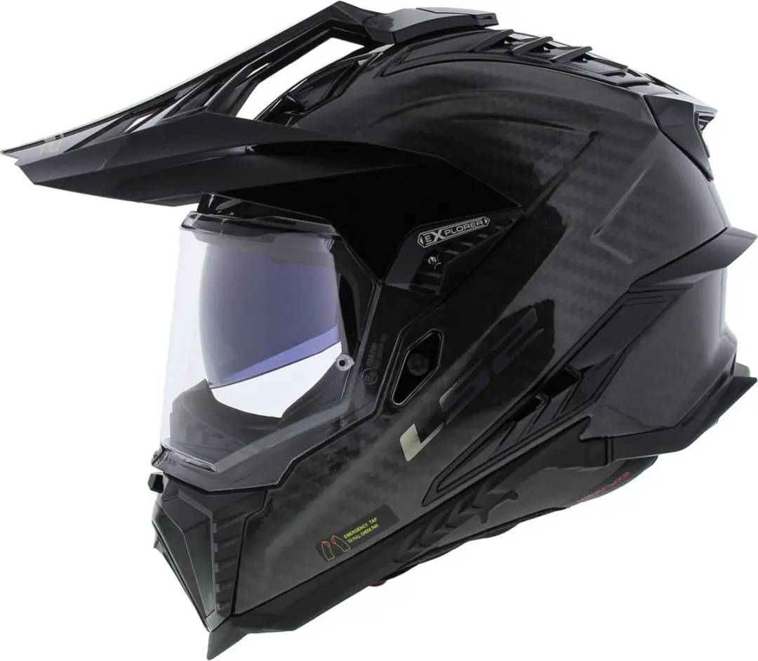 LS2 MX701 Explorer C Motorhelm - Solid Carbon - 3XL - Zwart