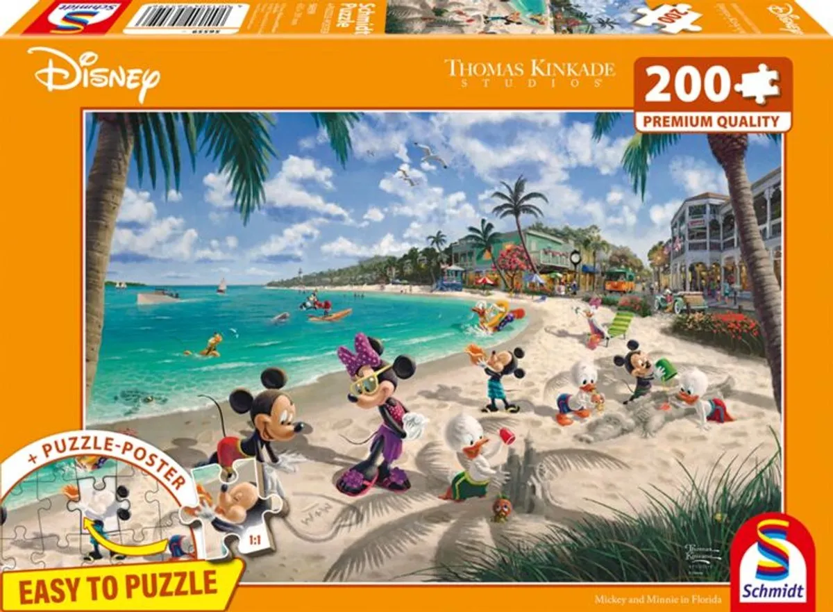 Schmidt Thomas Kinkade Disney Mickey & Minnie Florida Legpuzzel 200 Stuks - Multi