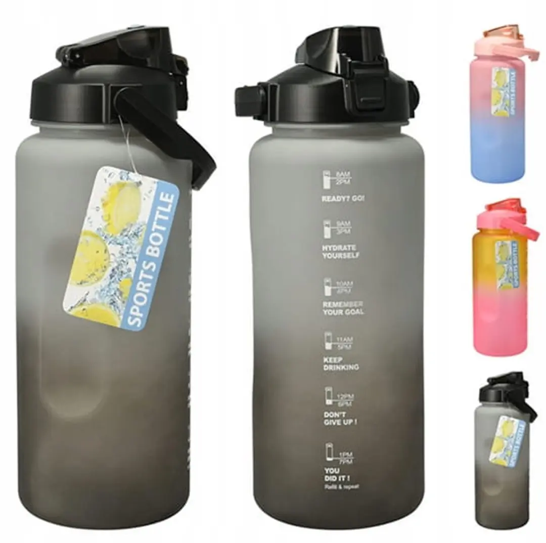 Koopman 997100490 Drinkfles 2L - Czarno-grijs/Rozeblauw/Rozoranje
