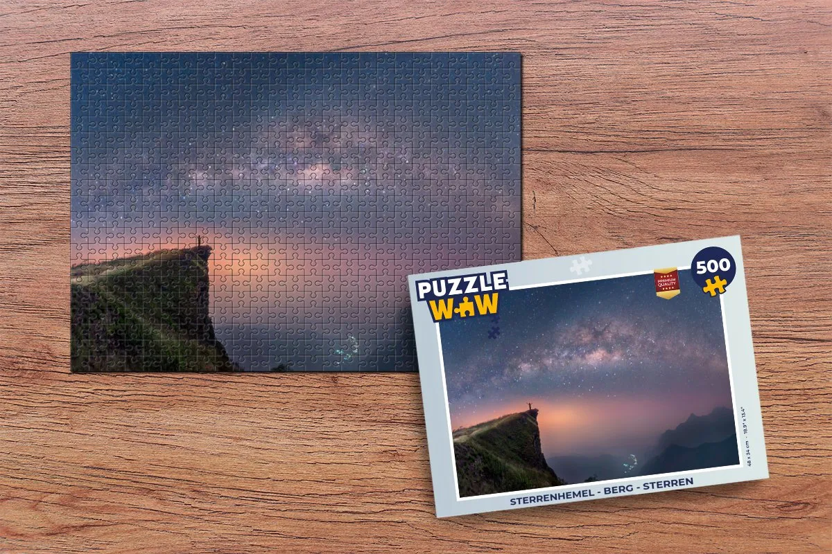 PuzzleWow Sterrenhemel Berg Legpuzzel 500 Stuks - Multicolor
