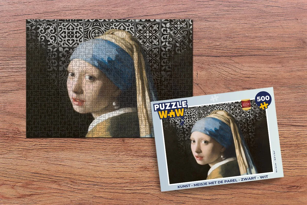 PuzzleWow Meisje met de Parel Legpuzzel 500 Stuks - Multicolor