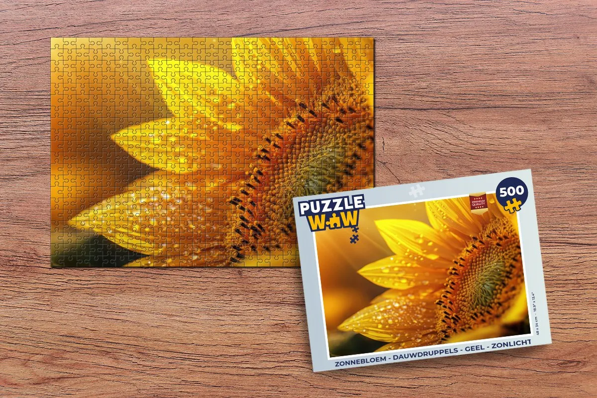 PuzzleWow Zonnebloem Legpuzzel 500 Stuks - Geel