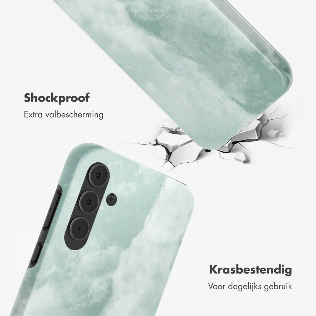 Selencia Hoesje Samsung Galaxy A55 - Marble Grayed Jade