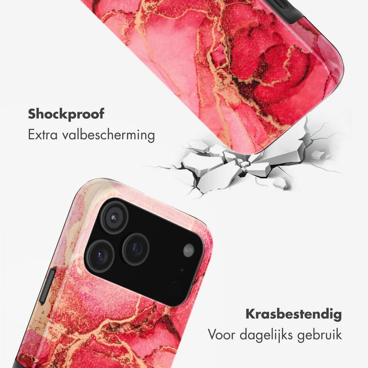 Selencia Hoesje iPhone 17 Pro Rosy Marble - MagSafe