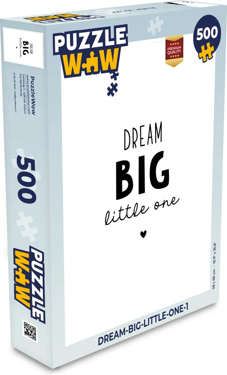 PuzzleWow Quotes Dream Big Little One Legpuzzel 500 Stuks - Multicolor