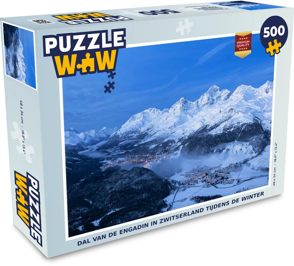 PuzzleWow Dal van de Engadin Winter Legpuzzel 500 Stuks