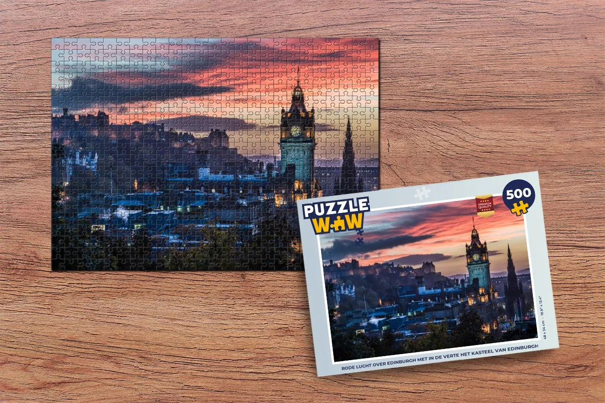 PuzzleWow Legpuzzel Edinburgh Kasteel 500 Stuks - Multicolor