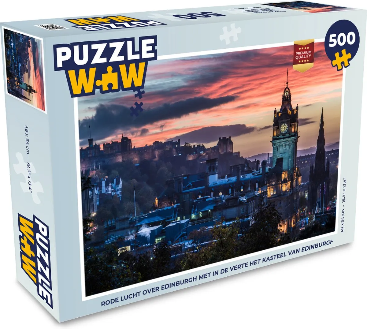 PuzzleWow Legpuzzel Edinburgh Kasteel 500 Stuks