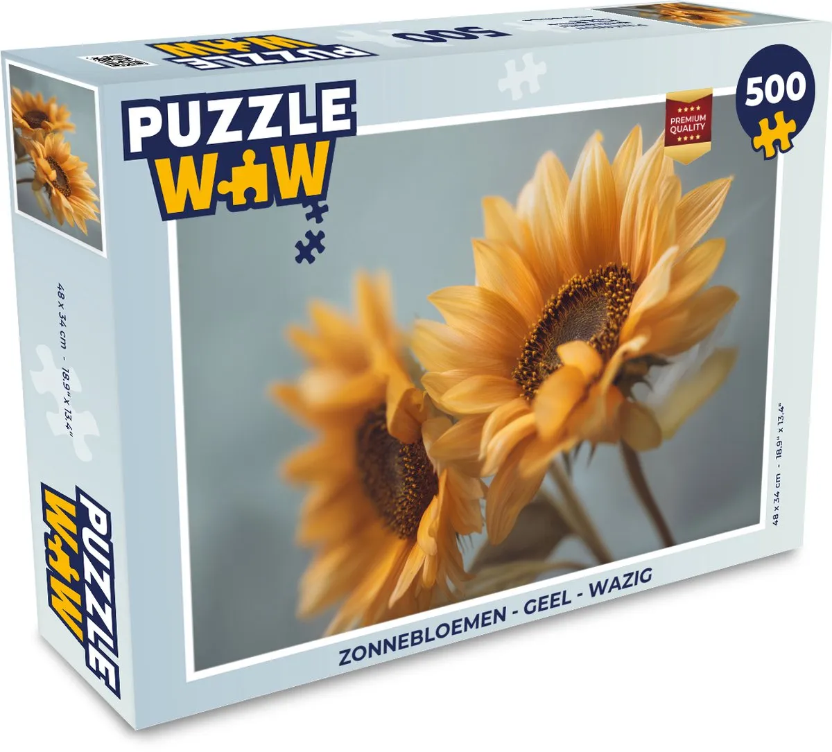 PuzzleWow Zonnebloemen Legpuzzel 500 Stuks - Geel