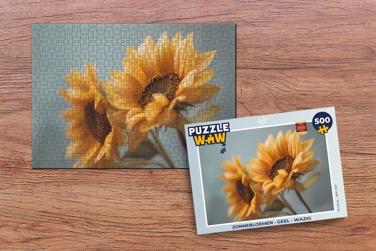 PuzzleWow Zonnebloemen Legpuzzel 500 Stuks - Geel