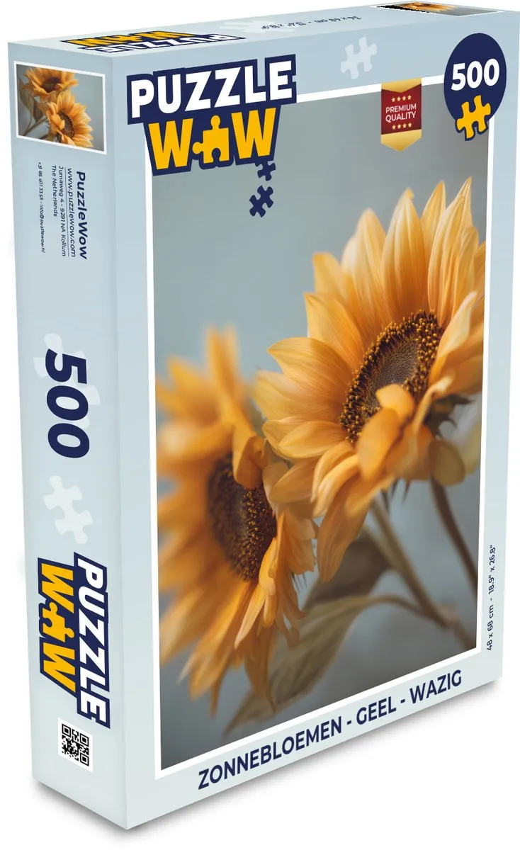 PuzzleWow Zonnebloemen Legpuzzel 500 Stuks - Geel