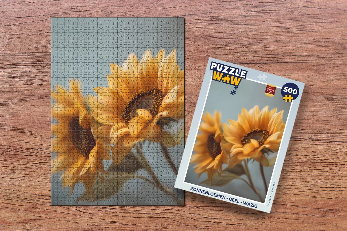 PuzzleWow Zonnebloemen Legpuzzel 500 Stuks - Geel
