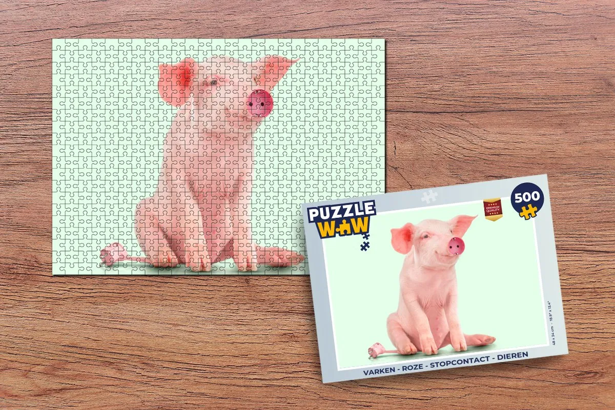 PuzzleWow Varken Legpuzzel 500 Stuks - Multicolor