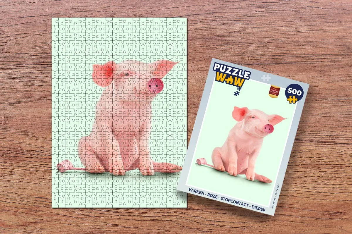PuzzleWow Varken Legpuzzel 500 Stuks - Multicolor