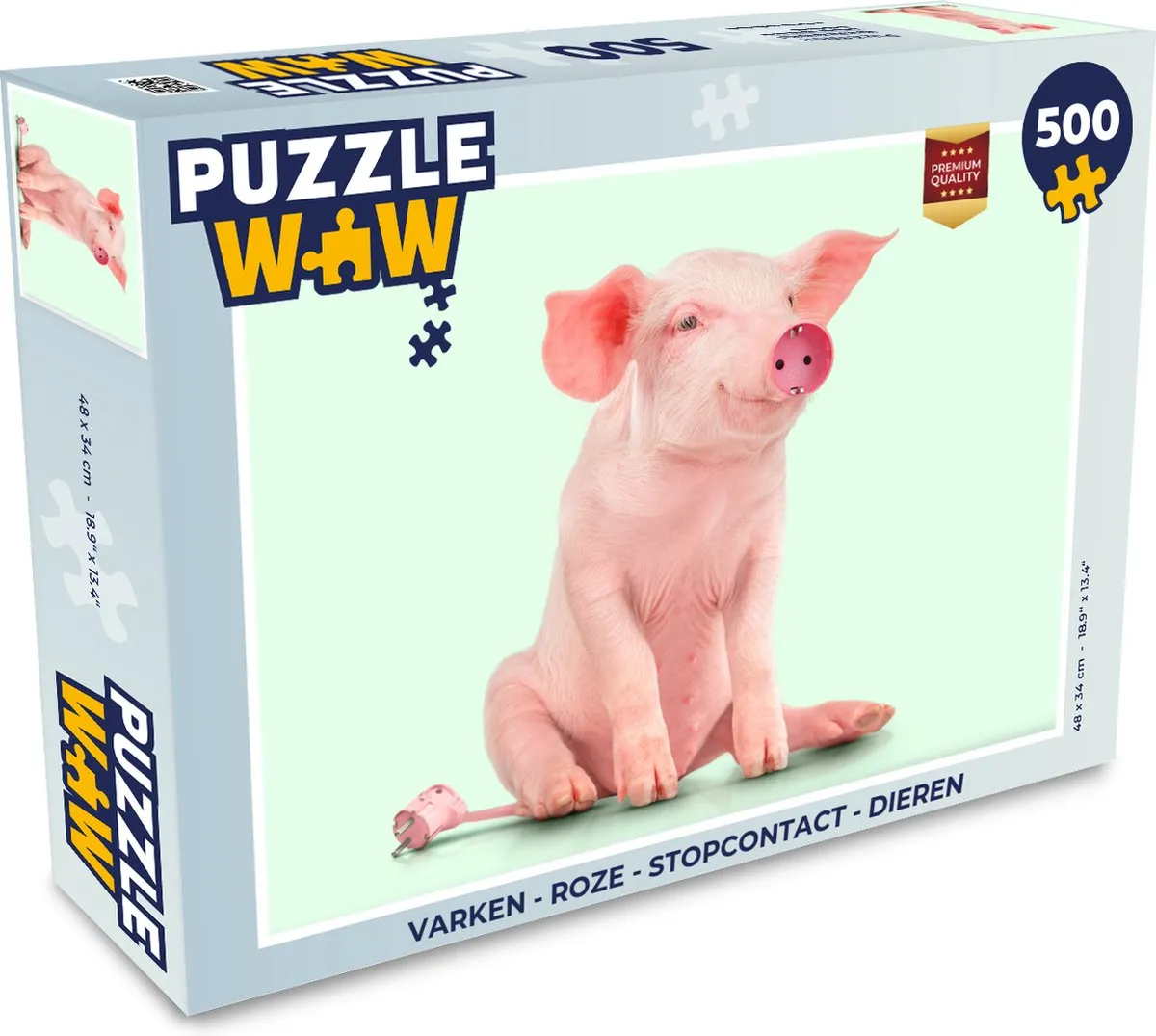 PuzzleWow Varken Legpuzzel 500 Stuks - Multicolor