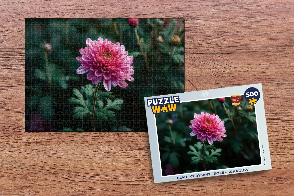 PuzzleWow Chrysant Roze Legpuzzel 500 Stuks - MPN 8721414227761