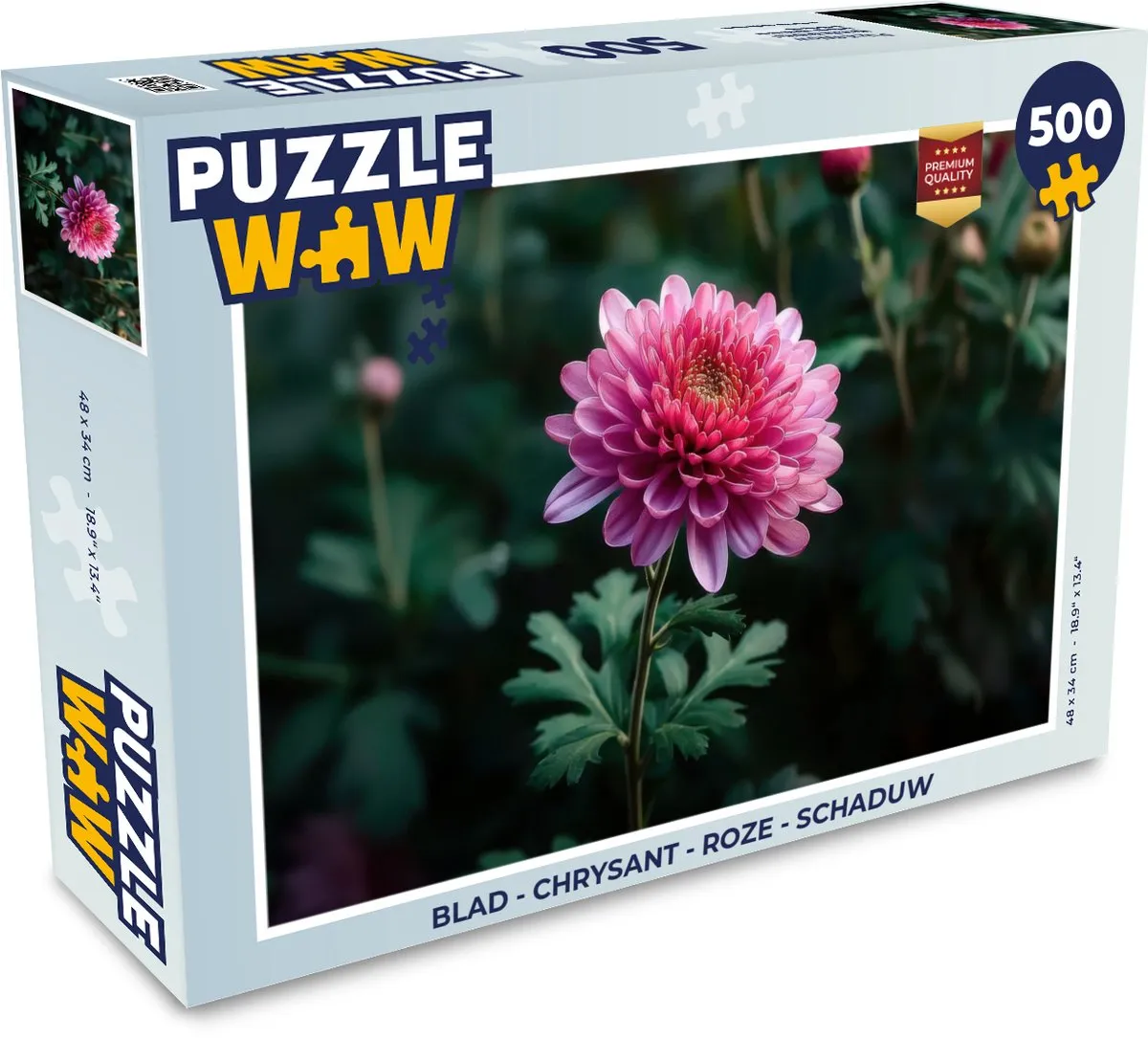 PuzzleWow Chrysant Roze Legpuzzel 500 Stuks
