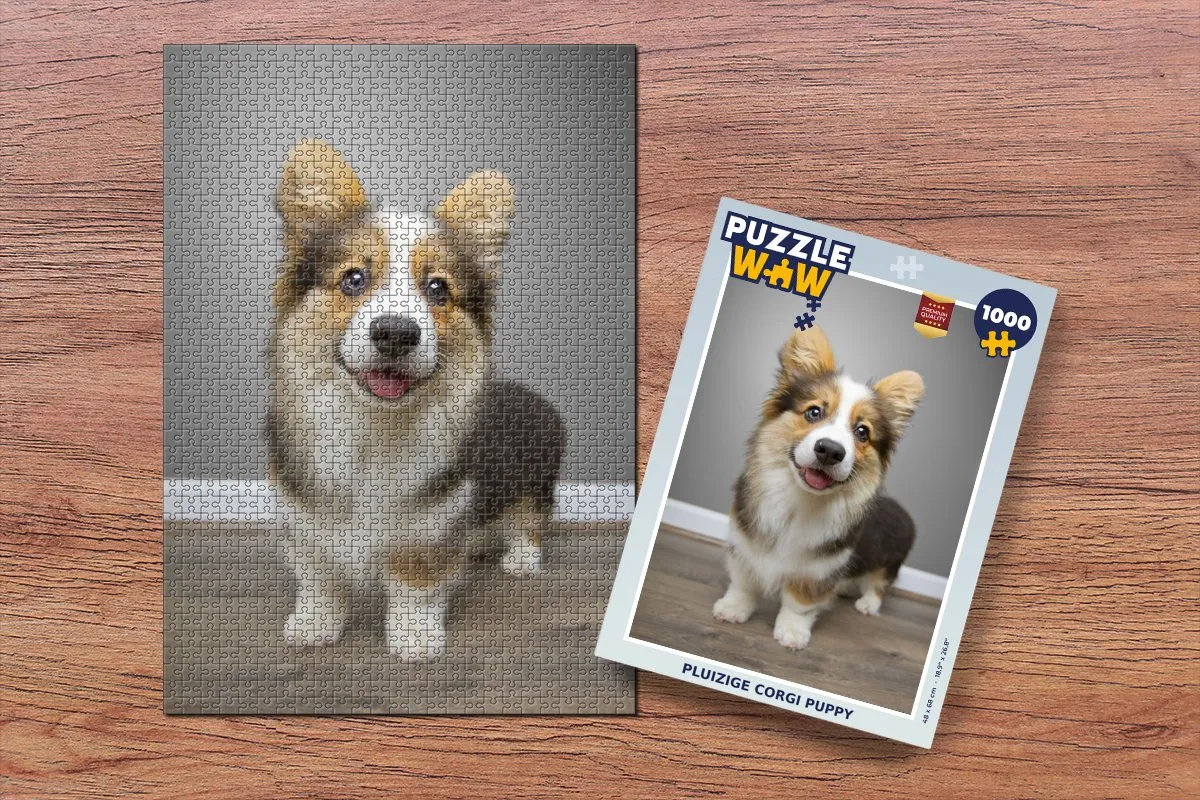 PuzzleWow Corgi Puppy Legpuzzel 1000 Stuks - Multicolor