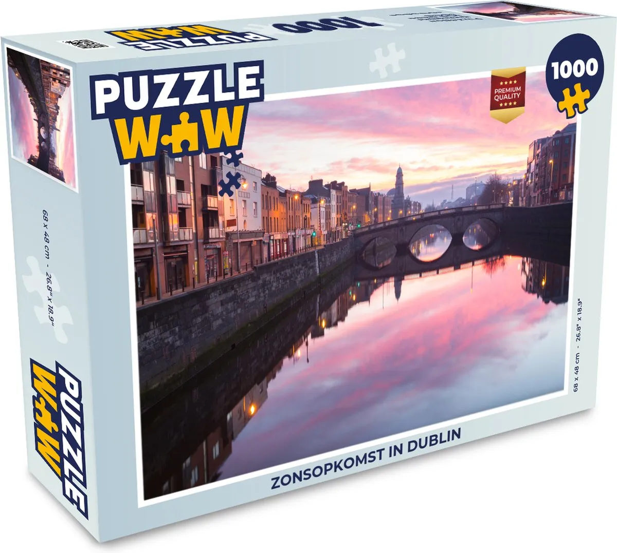 PuzzleWow Legpuzzel Zonsopkomst in Dublin 1000 Stuks