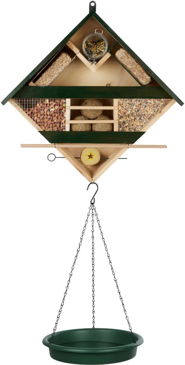 Kinzo Vogelvoederhuisje met Waterbak en Fruitpin