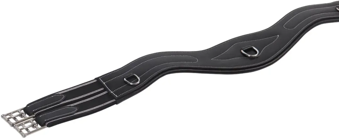 Qhp Singel leer luxe stiksel Black