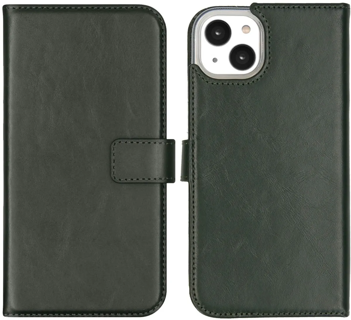 Selencia Hoesje iPhone 14 Plus Bookcase - Groen - 3 Pasjes