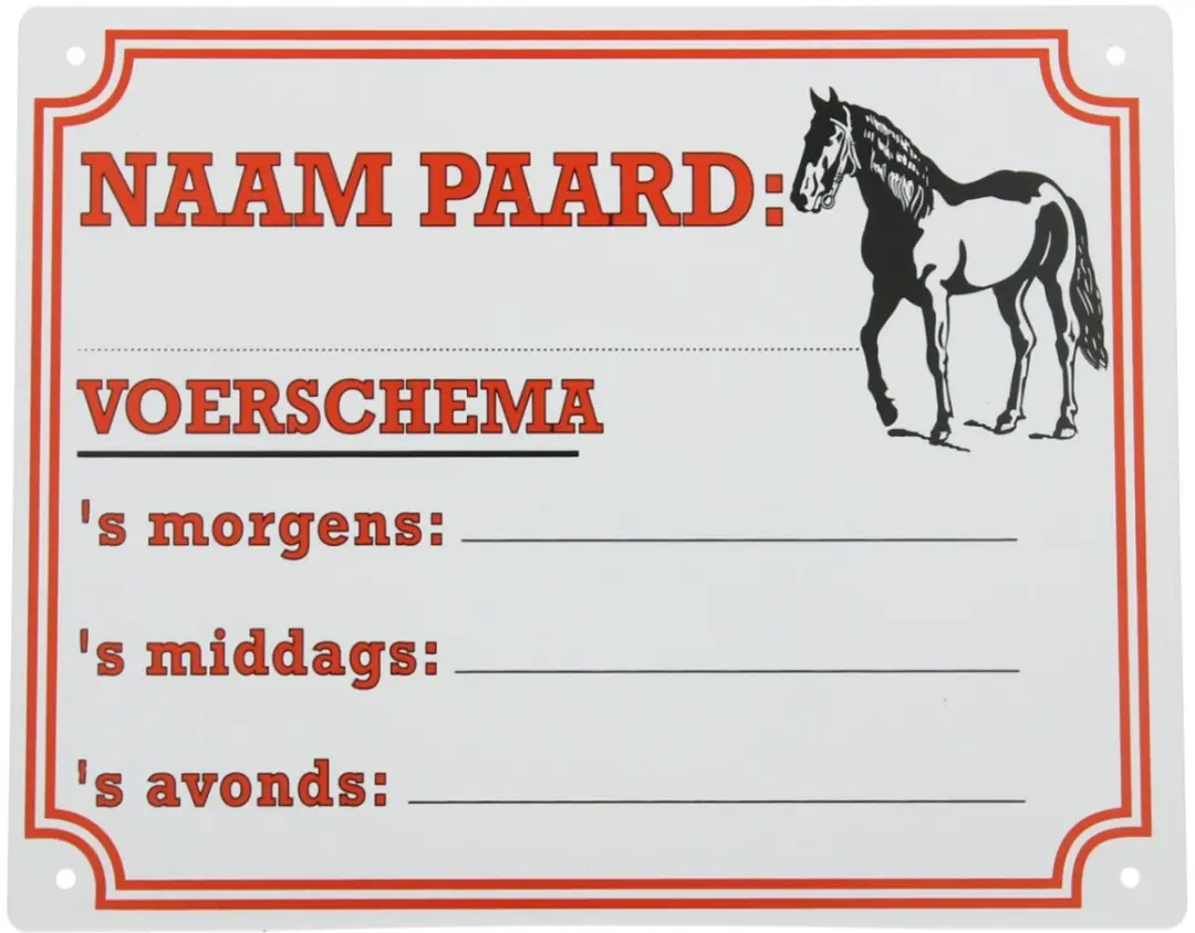 Epplejeck Bord Epplejeck Paard/voerschema