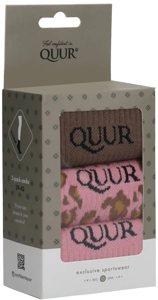 QUUR Qlivia Sport Sokken - 6 Stuks (3x2) - Lichtroze - afbeelding 4 van 5