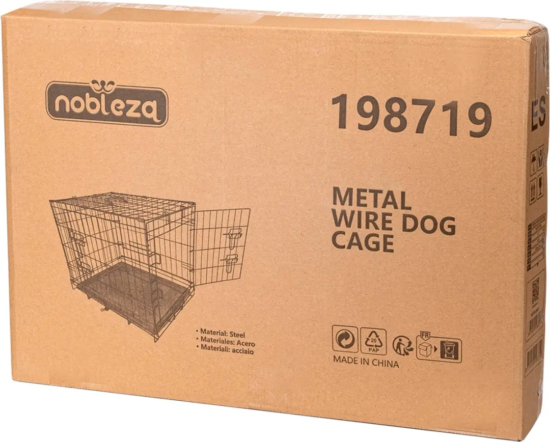 Nobleza Hondenbench Opvouwbaar 60x44,5x49cm - Zwart