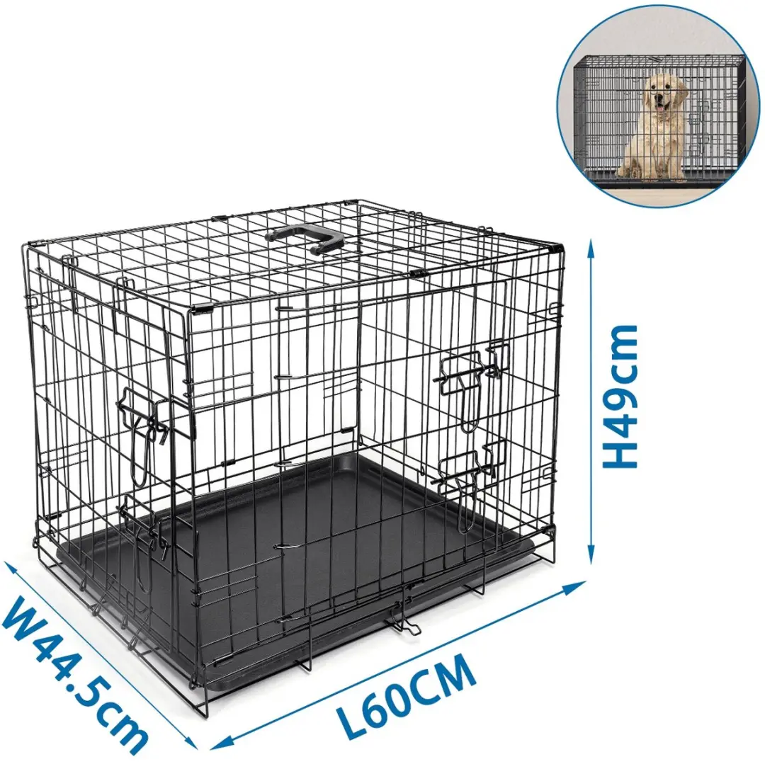 Nobleza Hondenbench Opvouwbaar 60x44,5x49cm - Zwart