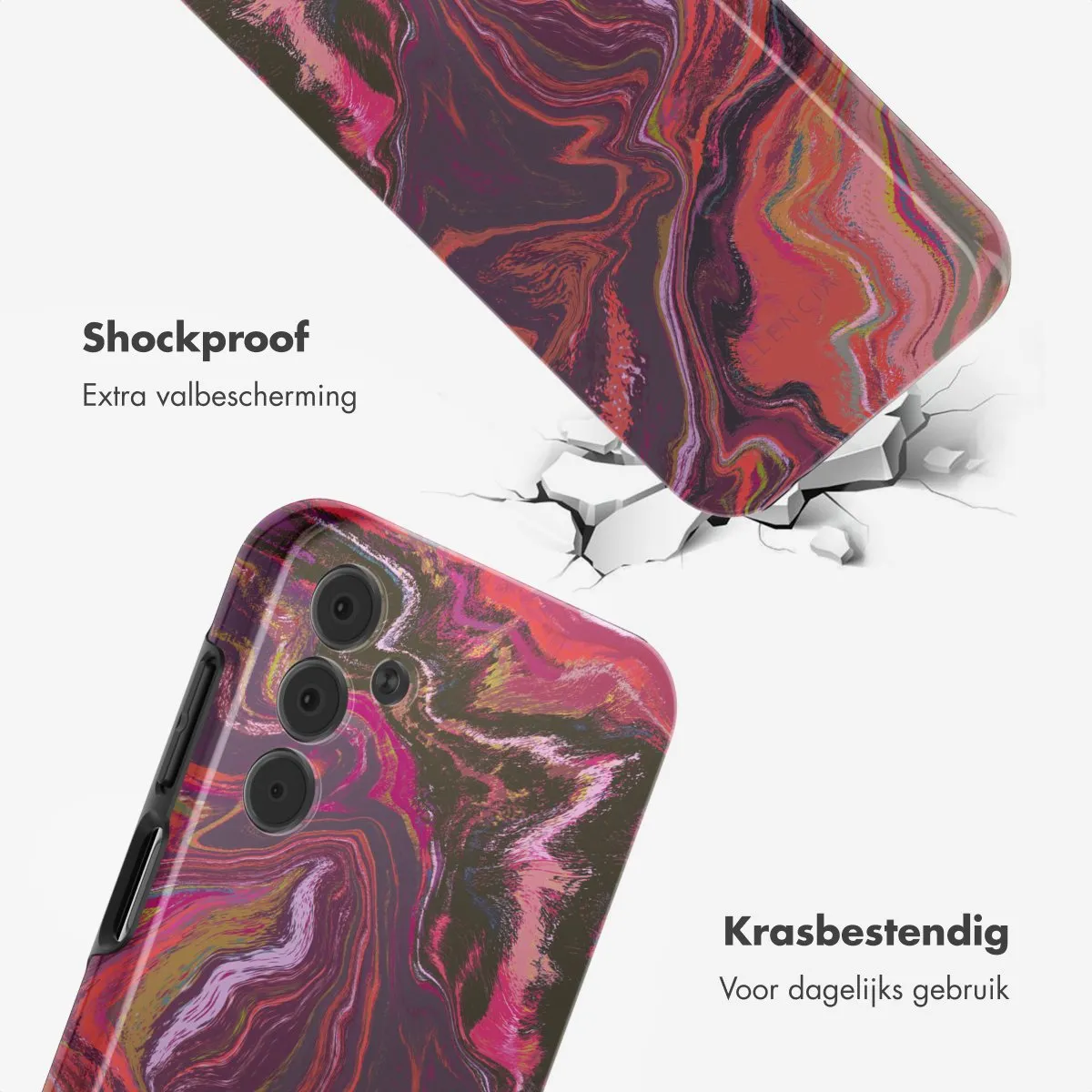 Selencia Hoesje Samsung Galaxy A15 Marble Purple