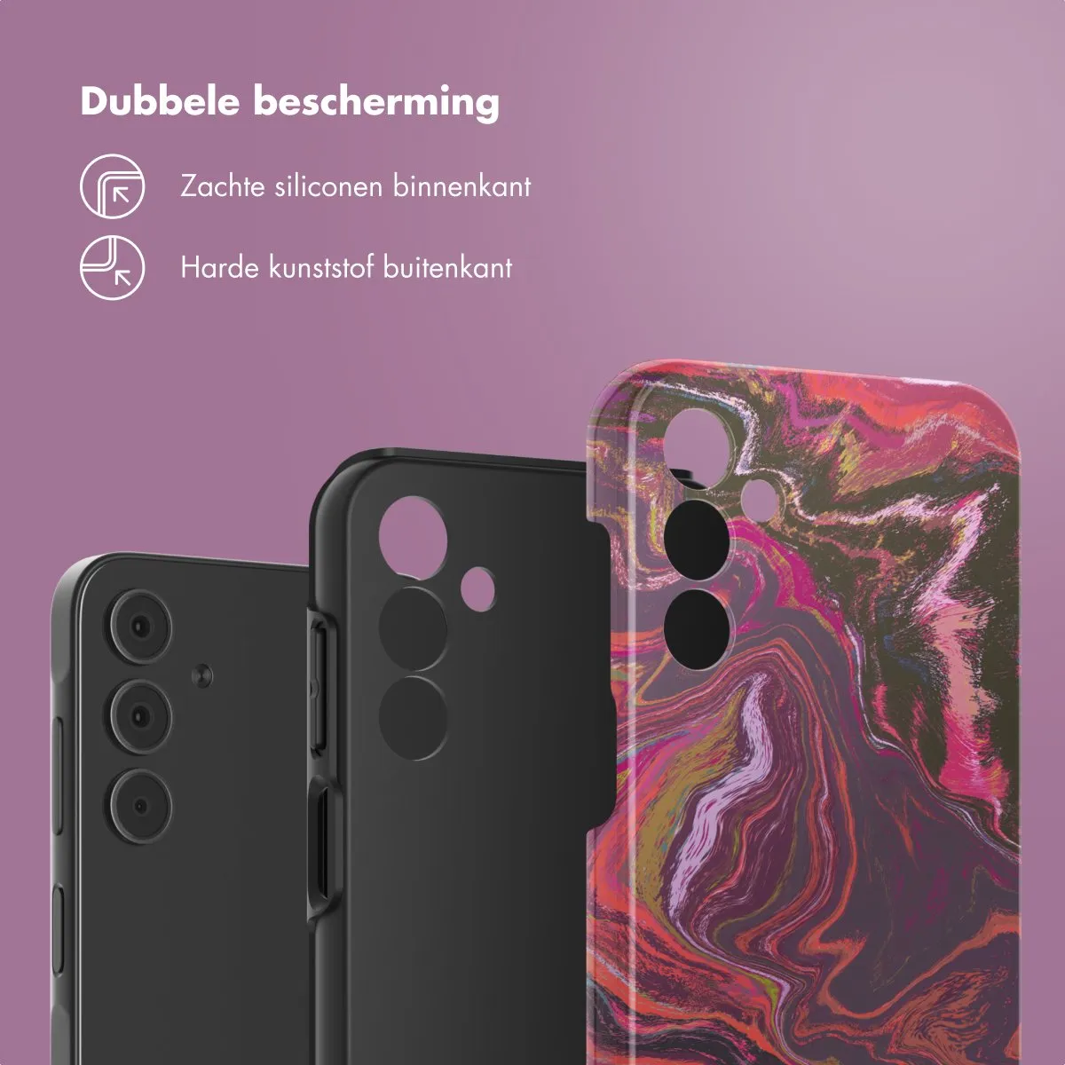 Selencia Hoesje Samsung Galaxy A15 Marble Purple