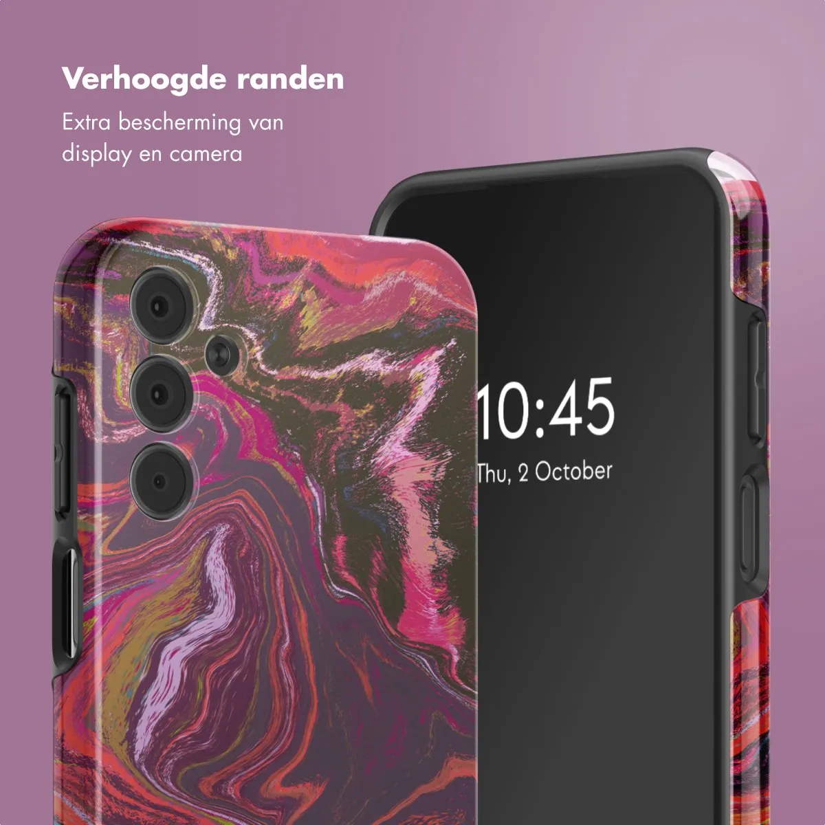 Selencia Hoesje Samsung Galaxy A15 Marble Purple