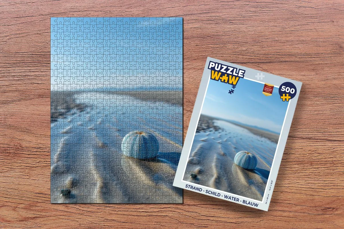 PuzzleWow Strand Schild Water Legpuzzel 500 Stuks - Blauw