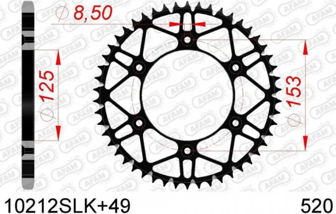 Couronne de transmission Afam pour Moto Honda 250 Cr-F Rx Après 2019 Neuf
