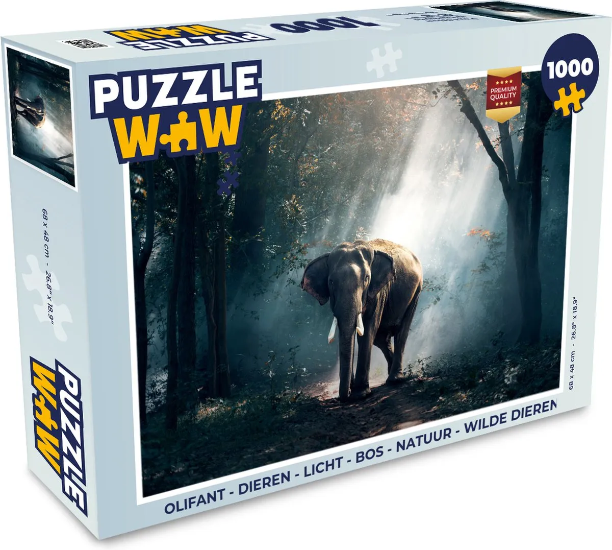 PuzzleWow Olifant Legpuzzel 1000 Stuks - Multicolor