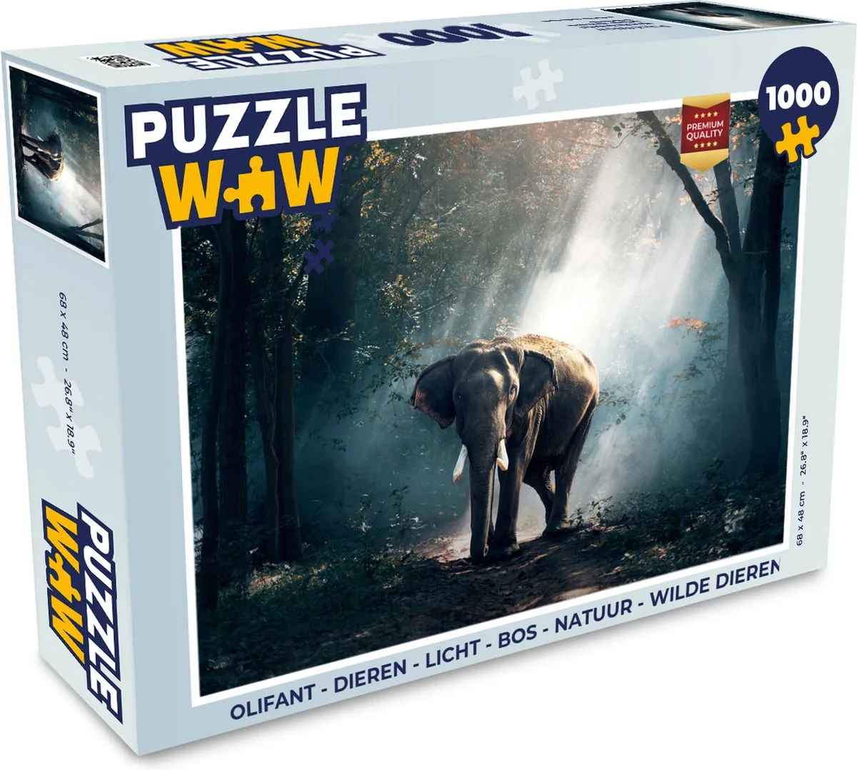 PuzzleWow Olifant Legpuzzel 1000 Stuks - Multicolor