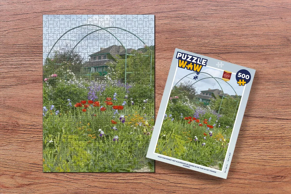 PuzzleWow Monet Franse Tuin Legpuzzel 500 Stuks