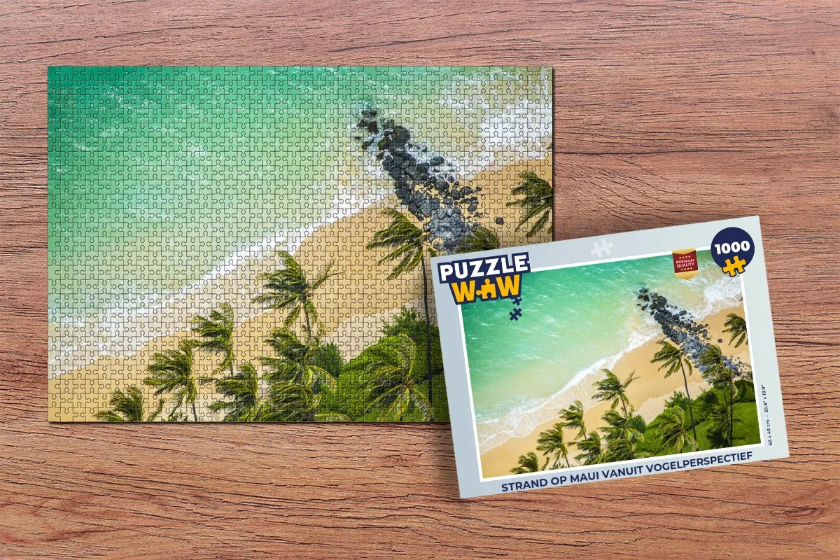 PuzzleWow Strand op Maui Legpuzzel 1000 Stuks - Multicolor